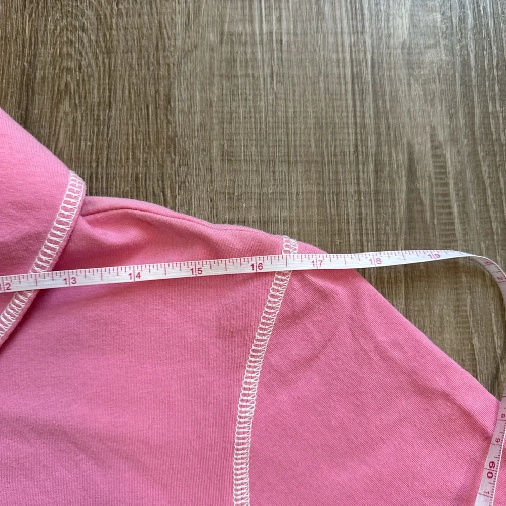 Denim & Company Cotton Pink Pajama Top With Snap Button Collared Size XL - Picture 8 of 11